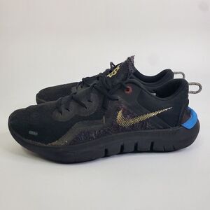 Nike Flex Run 2021 Shoes Mens Size 8 Black Melon Tint Light Blue CW3408-001